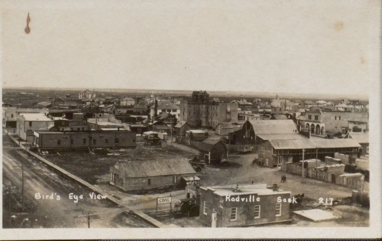 Bird's eye view of Radville, about 1915